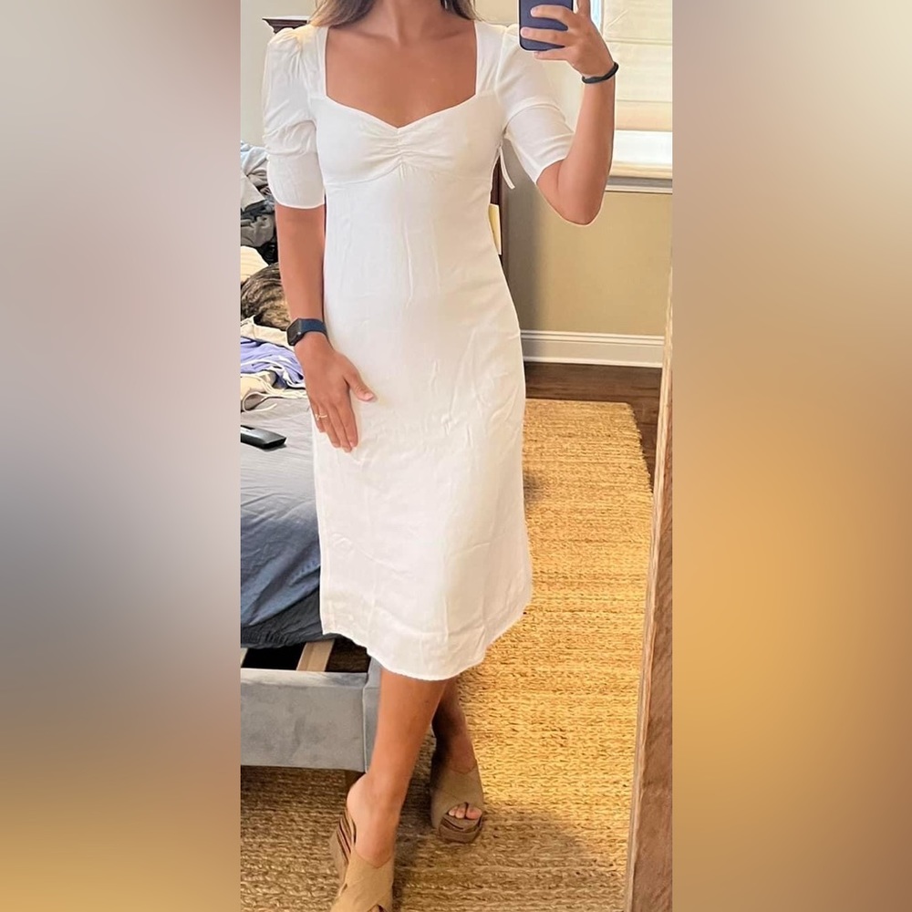 Aritzia white midi dress size 4